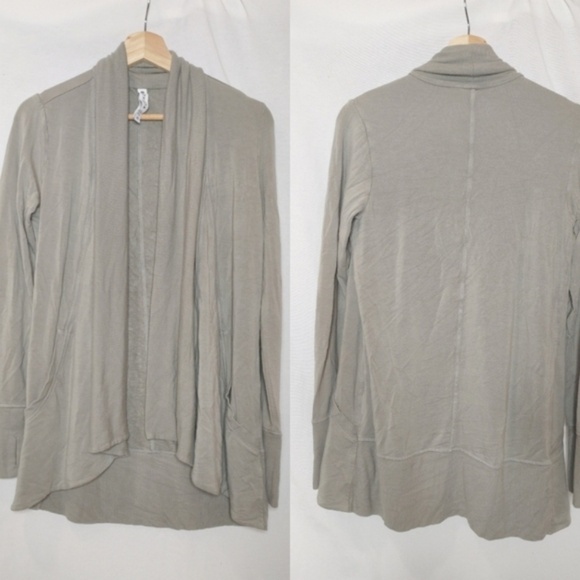 Athleta Pranayama Wrap Open Front Cardigan High Low Sage Green XS 77794 - Picture 1 of 10